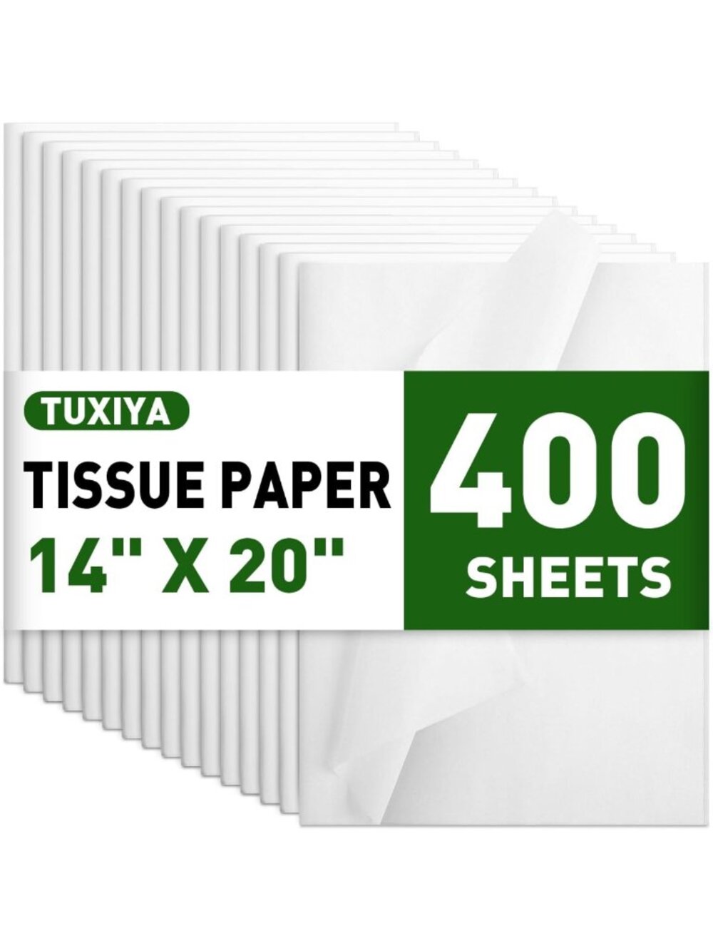 400 PCS White Tissue Paper Sheets, 14"x20" for Gift Wrapping & Crafts
